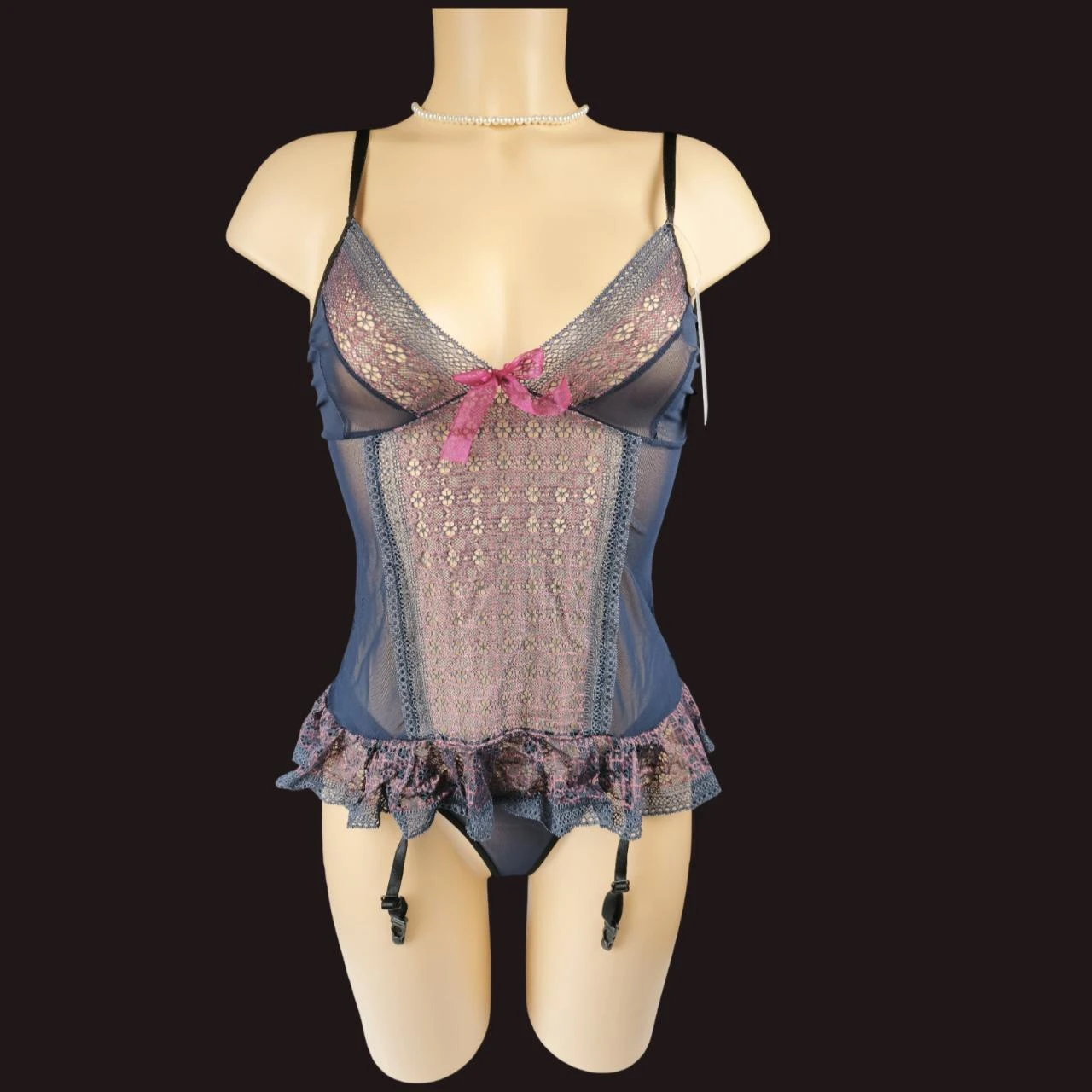 Conjunto de lingerie Guêpière + String Marca Casmir "Elise Corset" Novo G/GG 40/42 – photo 3
